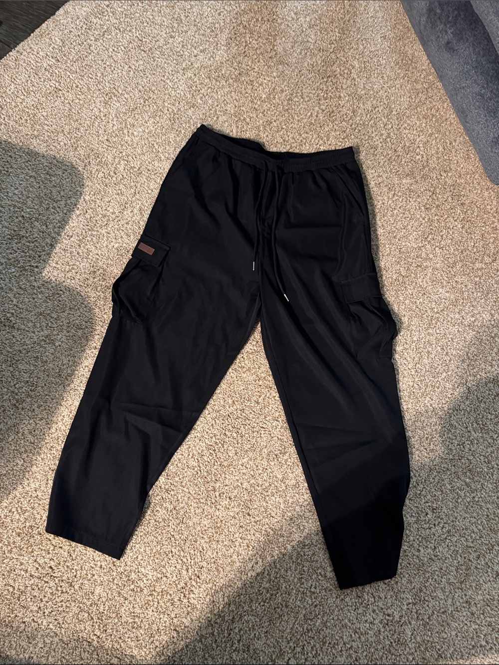 Men's Black Cargo Jogger Pants